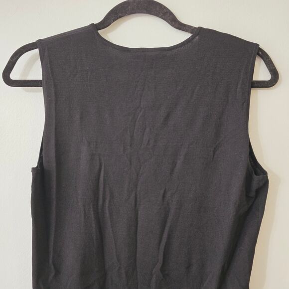 NWT Antonio Melani Black Knit Twist Front Y2K Sleeveless Shirt Size L Large - Picture 6 of 9